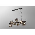NL9040/SM9 Prague 9 Light Linear Pendant Satin Black Smoke Plated