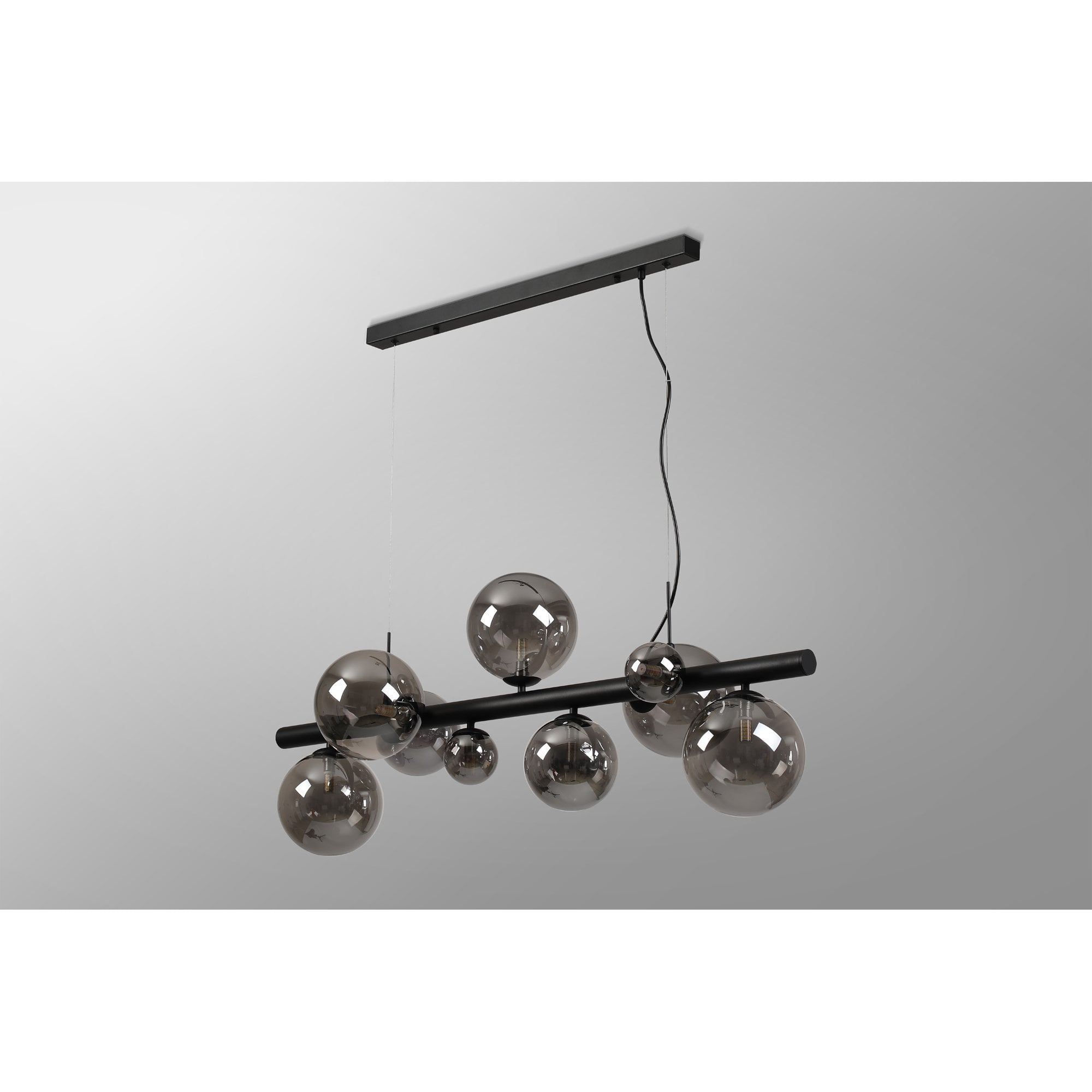 NL9040/SM9 Prague 9 Light Linear Pendant Satin Black Smoke Plated