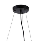 NL9041/AM9 Prague 16 Light Circular Pendant Satin Black Amber Plated