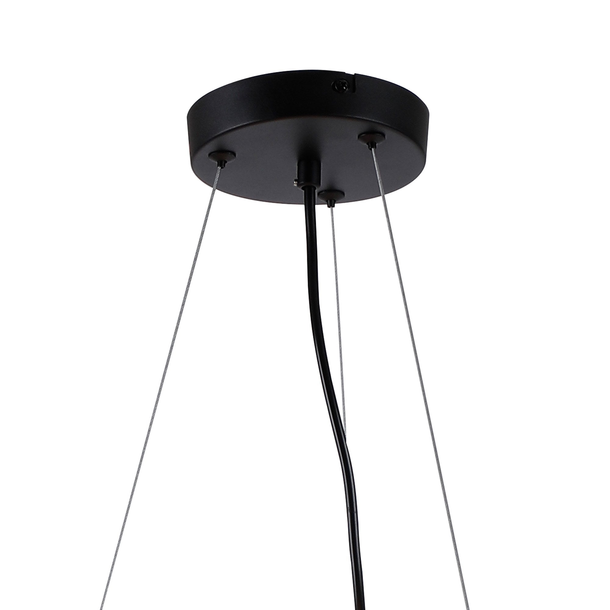 NL9041/AM9 Prague 16 Light Circular Pendant Satin Black Amber Plated