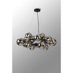 NL9041/CH9 Prague 16 Light Circular Pendant Satin Black Chrome Plated