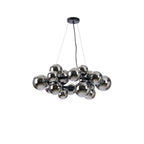 NL9041/CH9 Prague 16 Light Circular Pendant Satin Black Chrome Plated