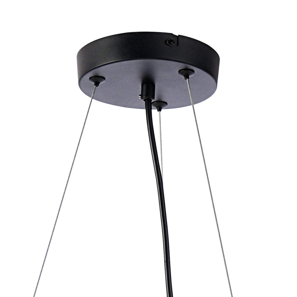 NL9041/CH9 Prague 16 Light Circular Pendant Satin Black Chrome Plated