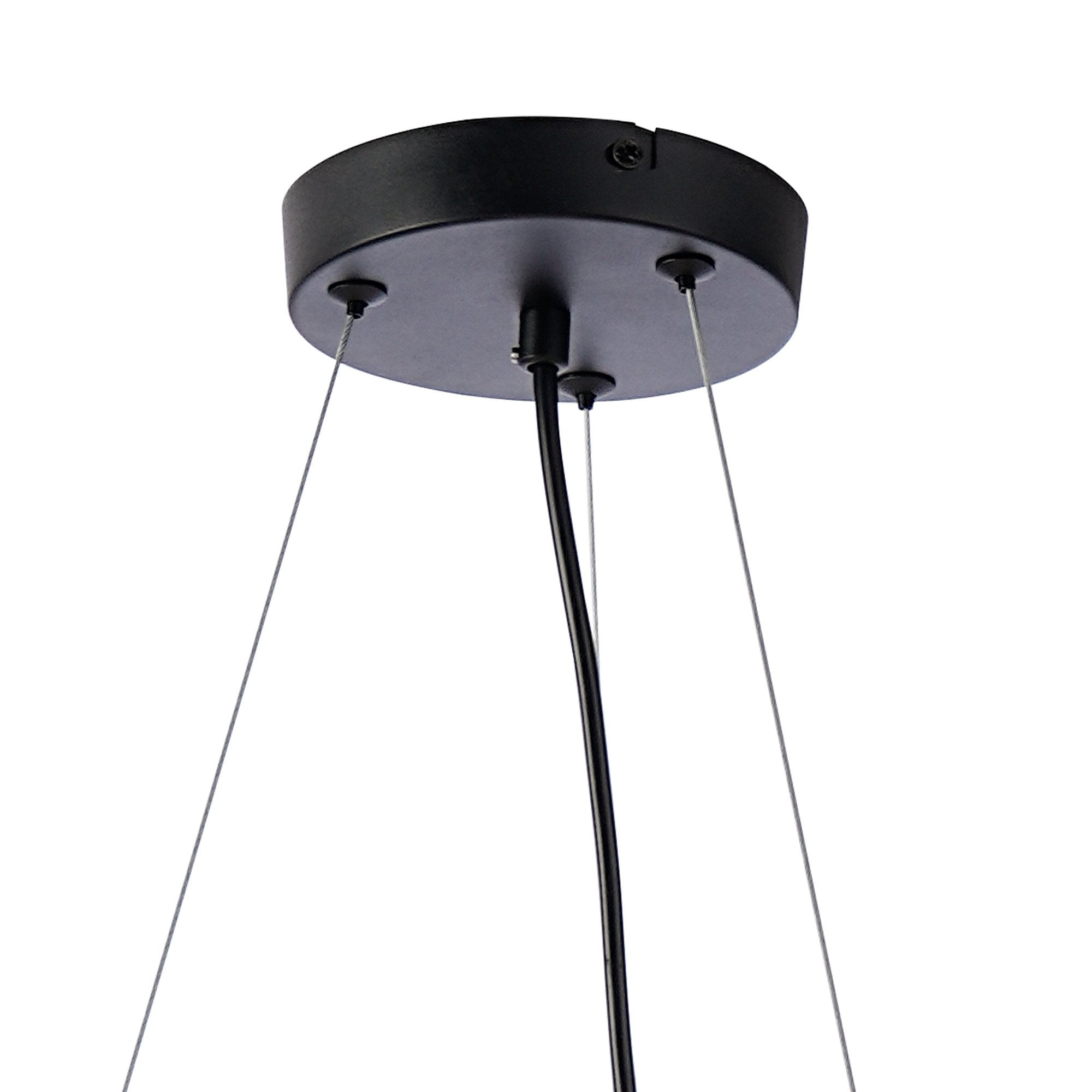 NL9041/CH9 Prague 16 Light Circular Pendant Satin Black Chrome Plated