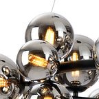 NL9041/CH9 Prague 16 Light Circular Pendant Satin Black Chrome Plated