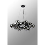 NL9041/CH9 Prague 16 Light Circular Pendant Satin Black Chrome Plated