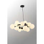 NL9041/OP9 Prague 16 Light Circular Pendant Satin Black Opal