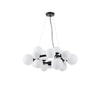 NL9041/OP9 Prague 16 Light Circular Pendant Satin Black Opal