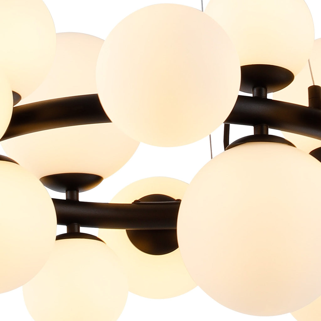 NL9041/OP9 Prague 16 Light Circular Pendant Satin Black Opal