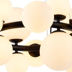 NL9041/OP9 Prague 16 Light Circular Pendant Satin Black Opal