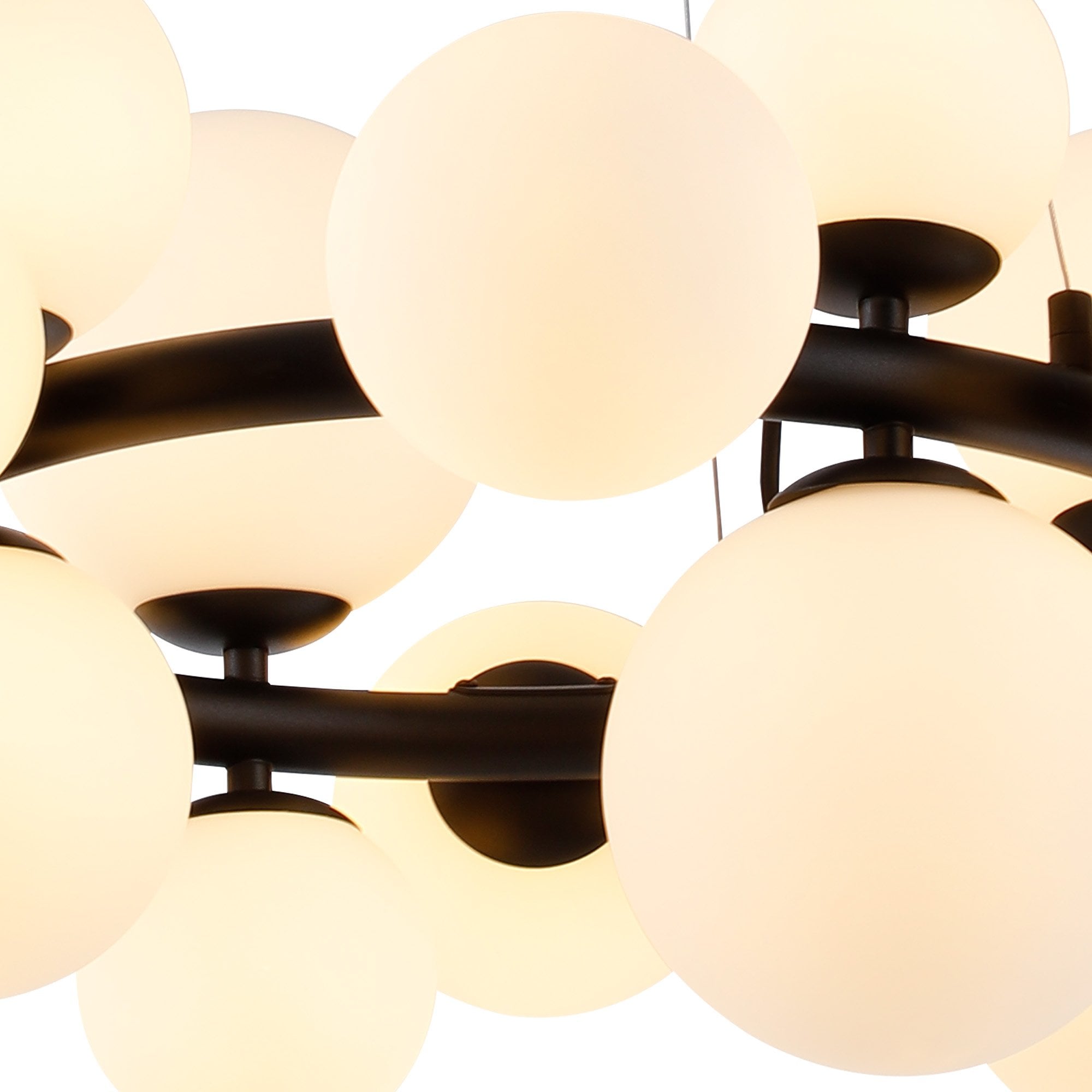 NL9041/OP9 Prague 16 Light Circular Pendant Satin Black Opal