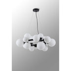 NL9041/OP9 Prague 16 Light Circular Pendant Satin Black Opal