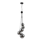 NL9042/CH9 Prague 5 Light Pendant Satin Black Chrome Plated
