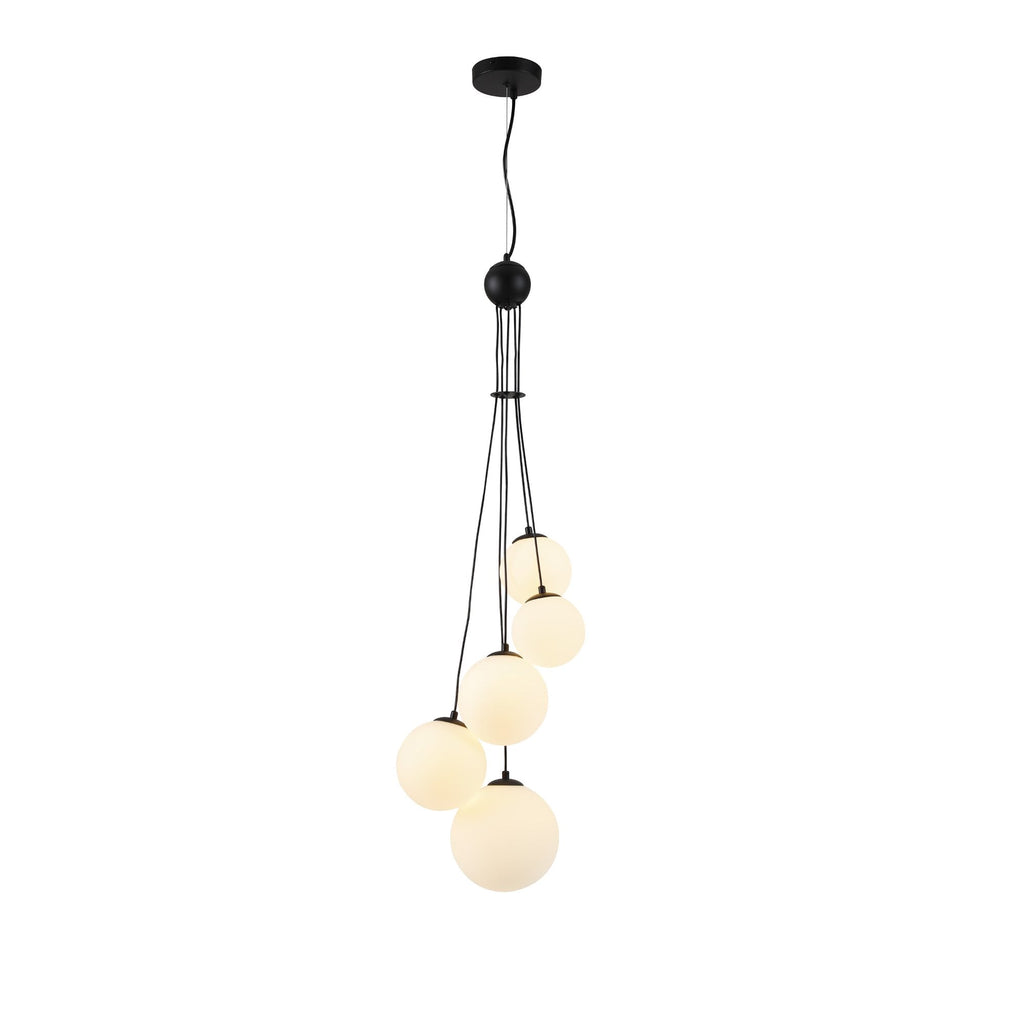 NL9042/OP9 Prague 5 Light Pendant Satin Black Opal