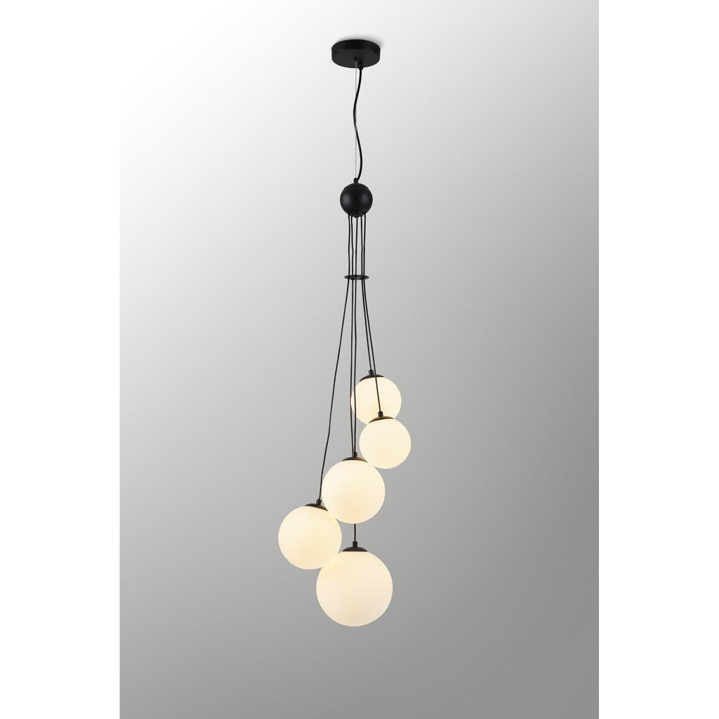 NL9042/OP9 Prague 5 Light Pendant Satin Black Opal