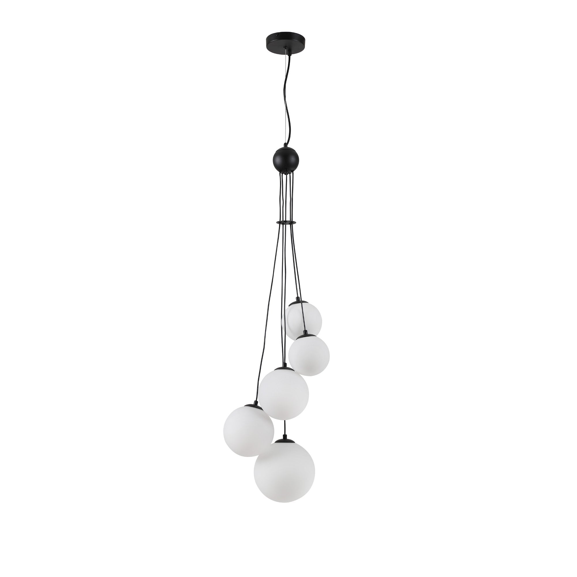 NL9042/OP9 Prague 5 Light Pendant Satin Black Opal