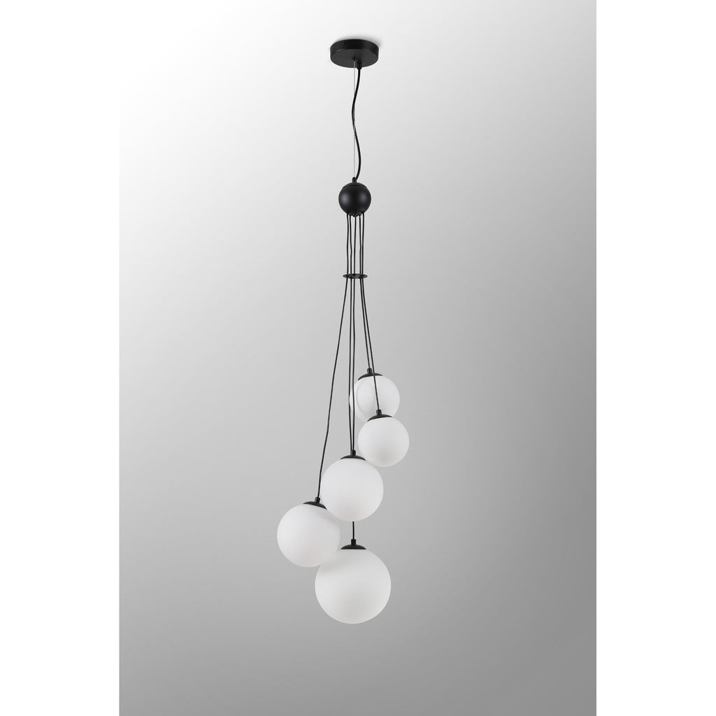 NL9042/OP9 Prague 5 Light Pendant Satin Black Opal