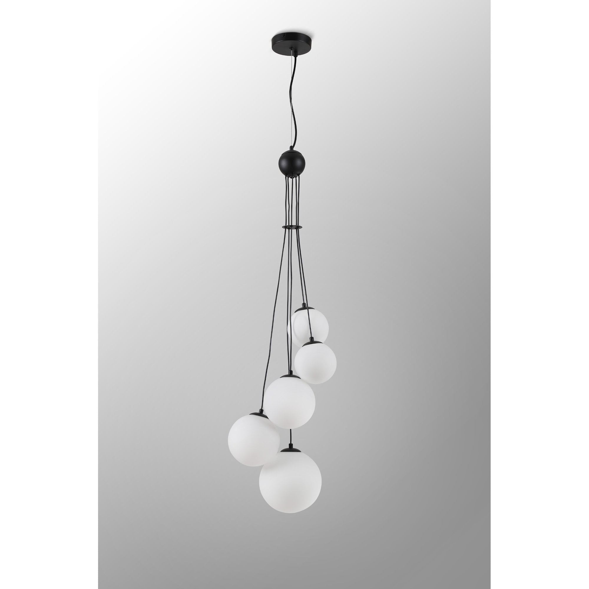 NL9042/OP9 Prague 5 Light Pendant Satin Black Opal