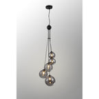 NL9042/SM9 Prague 5 Light Pendant Satin Black Smoke Plated