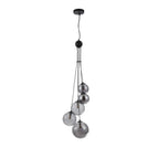 NL9042/SM9 Prague 5 Light Pendant Satin Black Smoke Plated