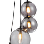 NL9042/SM9 Prague 5 Light Pendant Satin Black Smoke Plated