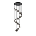 NL9043/CH9 Prague 16 Light Pendant Satin Black Chrome Plated