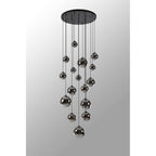 NL9043/CH9 Prague 16 Light Pendant Satin Black Chrome Plated