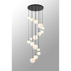 NL9043/OP9 Prague 16 Light Pendant Satin Black Opal