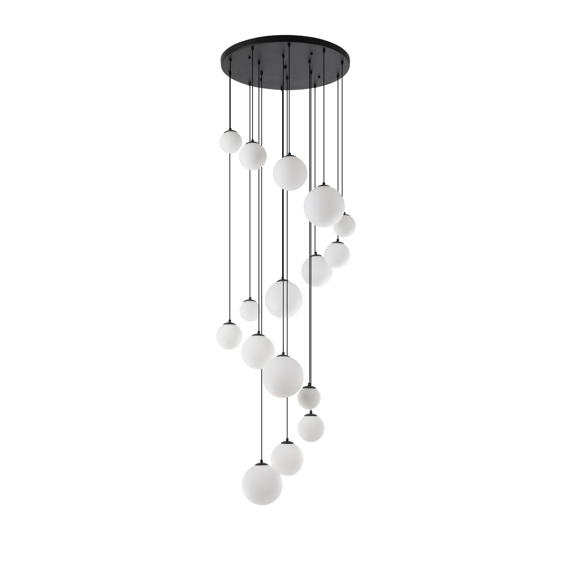 NL9043/OP9 Prague 16 Light Pendant Satin Black Opal