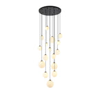 NL9043/OP9 Prague 16 Light Pendant Satin Black Opal
