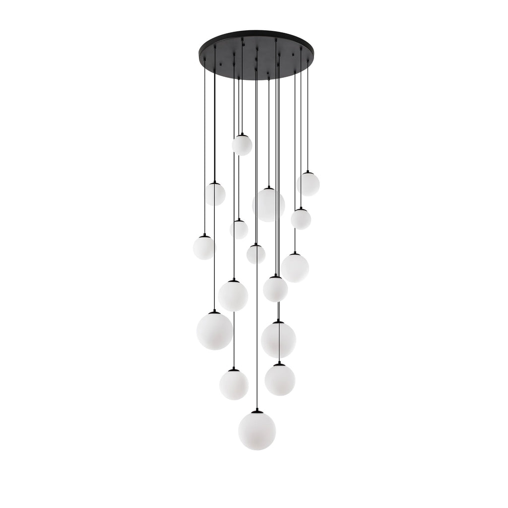 NL9043/OP9 Prague 16 Light Pendant Satin Black Opal