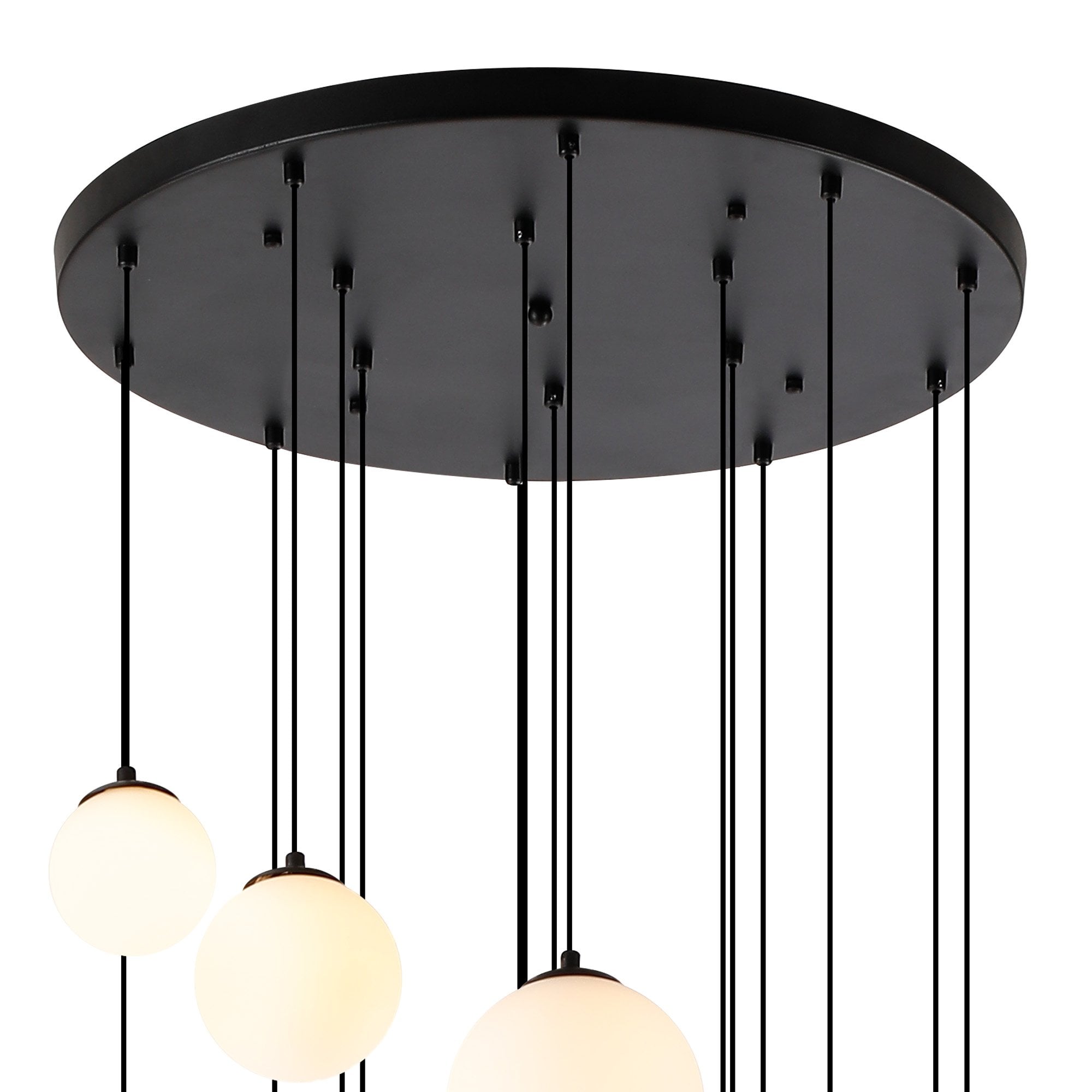 NL9043/OP9 Prague 16 Light Pendant Satin Black Opal