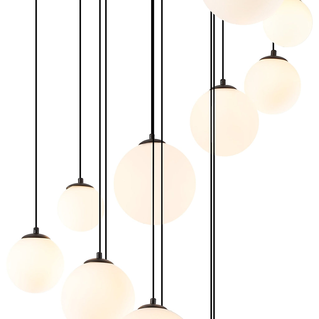 NL9043/OP9 Prague 16 Light Pendant Satin Black Opal