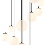 NL9043/OP9 Prague 16 Light Pendant Satin Black Opal