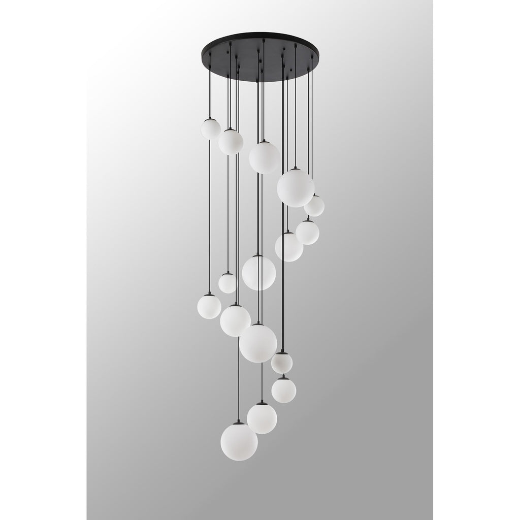 NL9043/OP9 Prague 16 Light Pendant Satin Black Opal