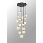 NL9043/OP9 Prague 16 Light Pendant Satin Black Opal