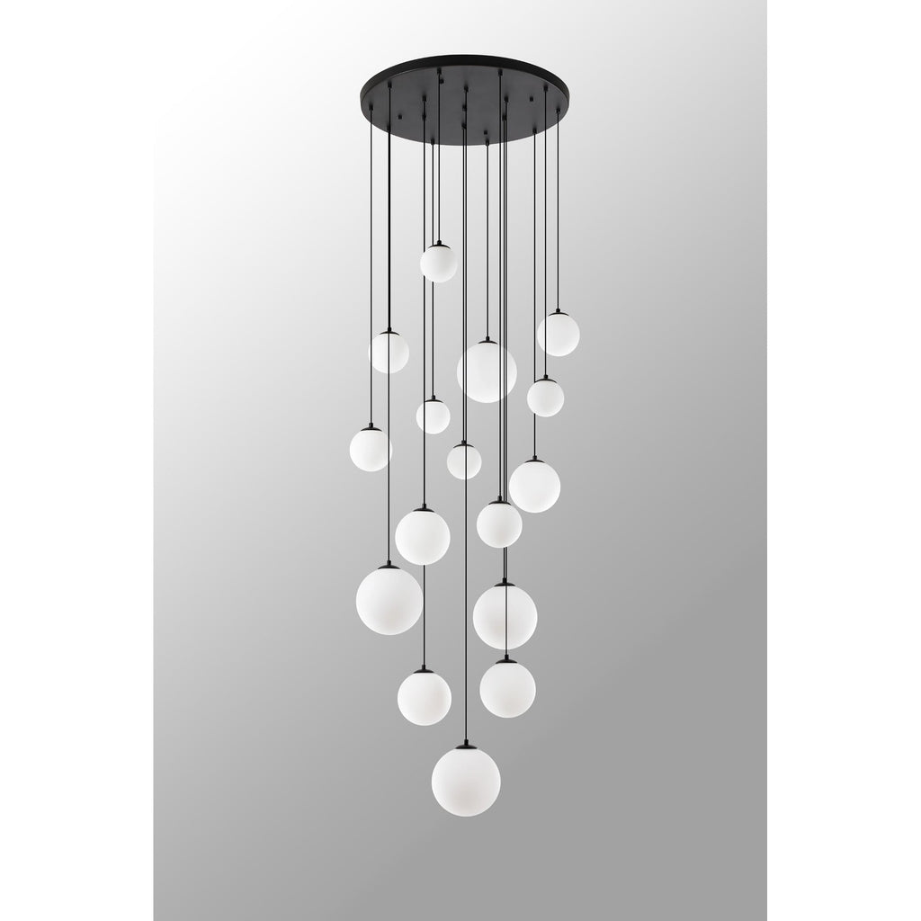 NL9043/OP9 Prague 16 Light Pendant Satin Black Opal