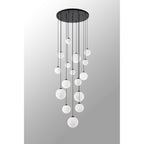NL9043/OP9 Prague 16 Light Pendant Satin Black Opal
