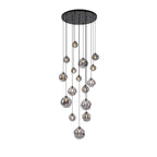 NL9043/SM9 Prague 16 Light Pendant Satin Black Smoke Plated
