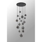 NL9043/SM9 Prague 16 Light Pendant Satin Black Smoke Plated