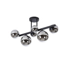 NL9044/CH9 Prague 6 Light Ceiling Light Satin Black Chrome Plated