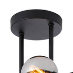 NL9044/CH9 Prague 6 Light Ceiling Light Satin Black Chrome Plated