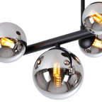 NL9044/CH9 Prague 6 Light Ceiling Light Satin Black Chrome Plated
