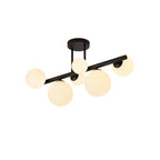 NL9044/OP9 Prague 6 Light Ceiling Light Satin Black Opal