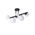 NL9044/OP9 Prague 6 Light Ceiling Light Satin Black Opal