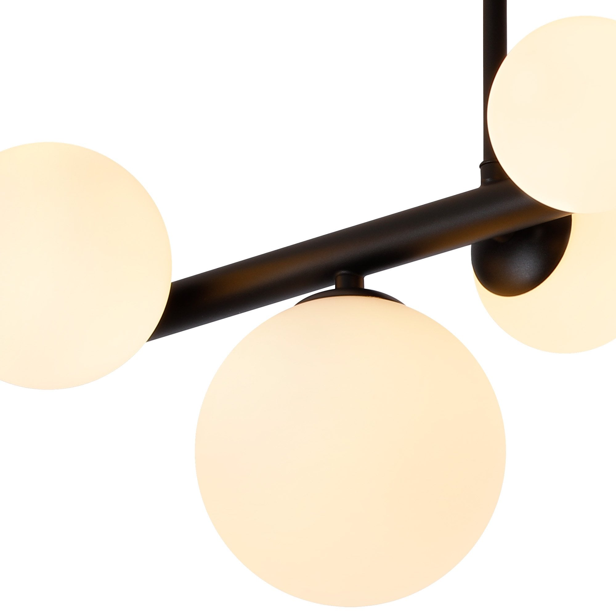 NL9044/OP9 Prague 6 Light Ceiling Light Satin Black Opal