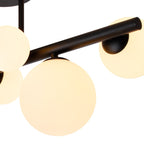 NL9044/OP9 Prague 6 Light Ceiling Light Satin Black Opal