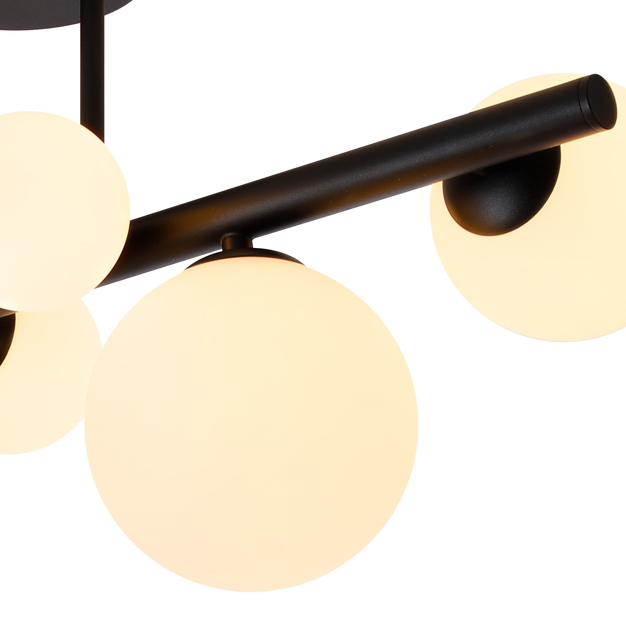 NL9044/OP9 Prague 6 Light Ceiling Light Satin Black Opal