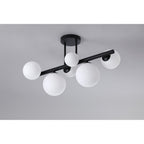 NL9044/OP9 Prague 6 Light Ceiling Light Satin Black Opal