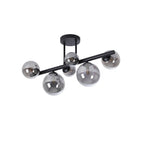 NL9044/SM9 Prague 6 Light Ceiling Light Satin Black Smoke Plated